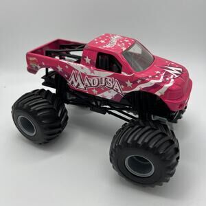 Hot Wheels Monster Jam Madusa Pink White Black Diecast Truck Car 1:24 Toy Mattel